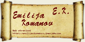Emilija Komanov vizit kartica